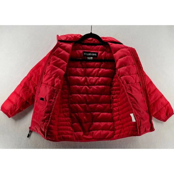 Boulder Gear Puffer Jacket Girls Sz S Full Zip Long Sleeve Insulated Outdoor Red - Picture 2 of 12